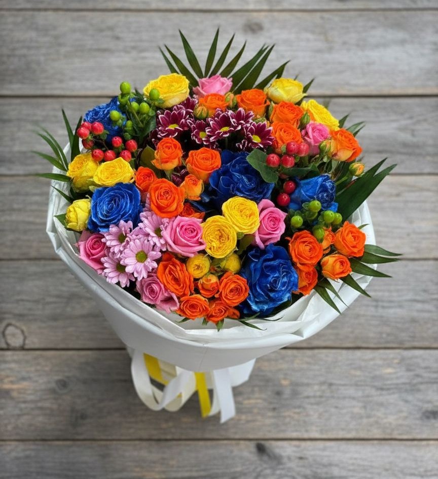 Букет цветов из: Розы и Хризантемы в Старом Крыму