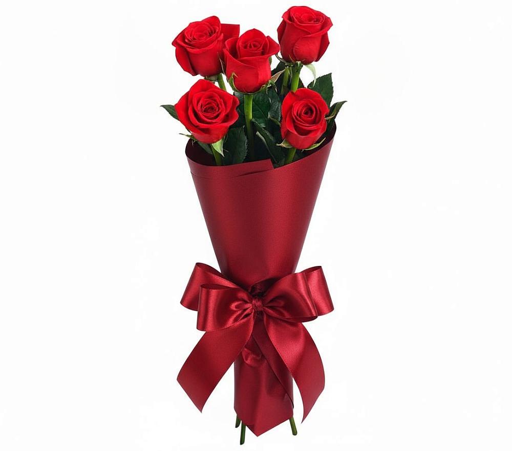 Букет 5 Красных роз Эдлесс Лав в Старом Крыму