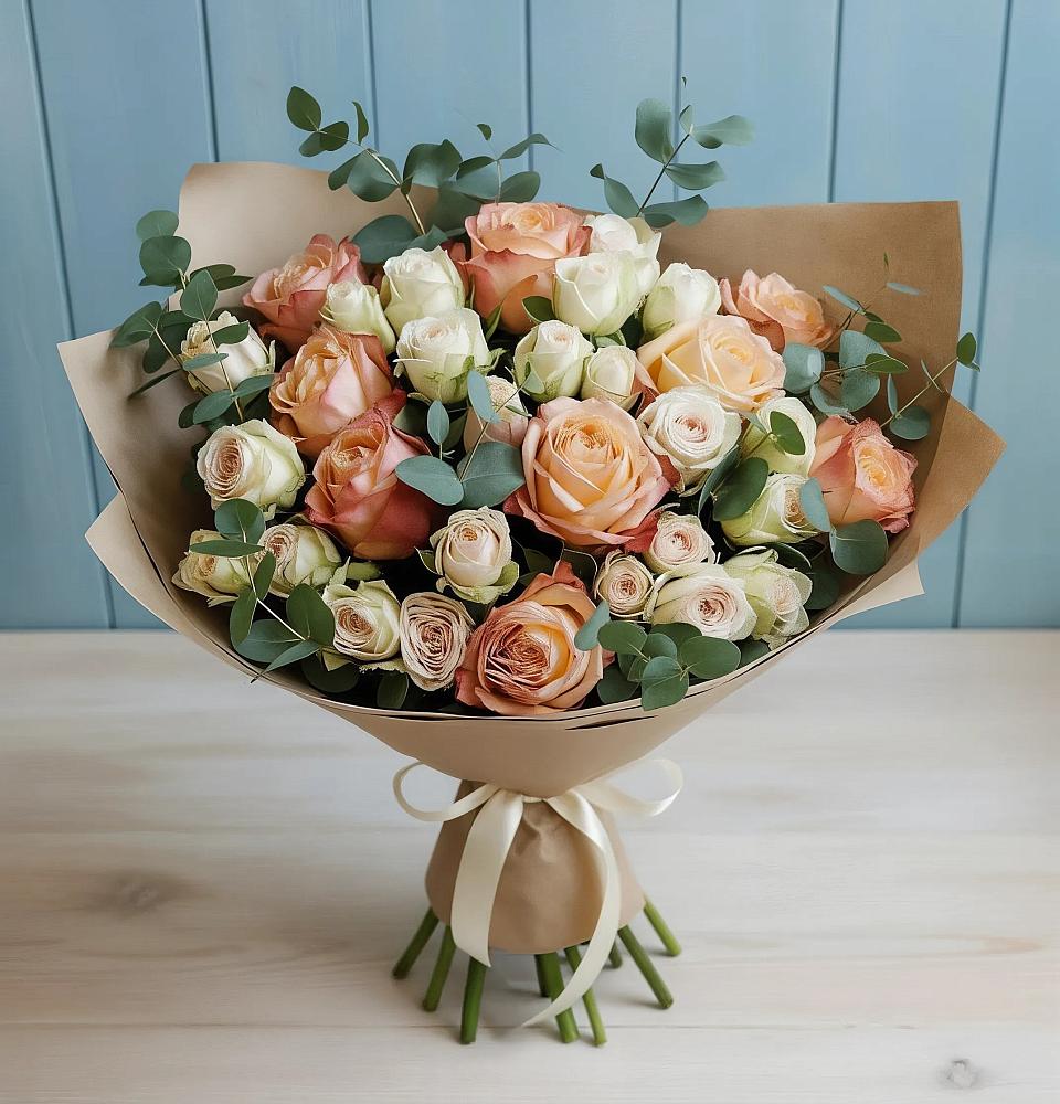 Букет цветов из: Альстромерии и Розы в Старом Крыму