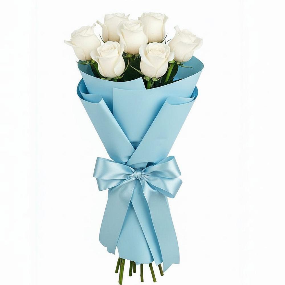 Букет 7 белых роз Проуд в Старом Крыму