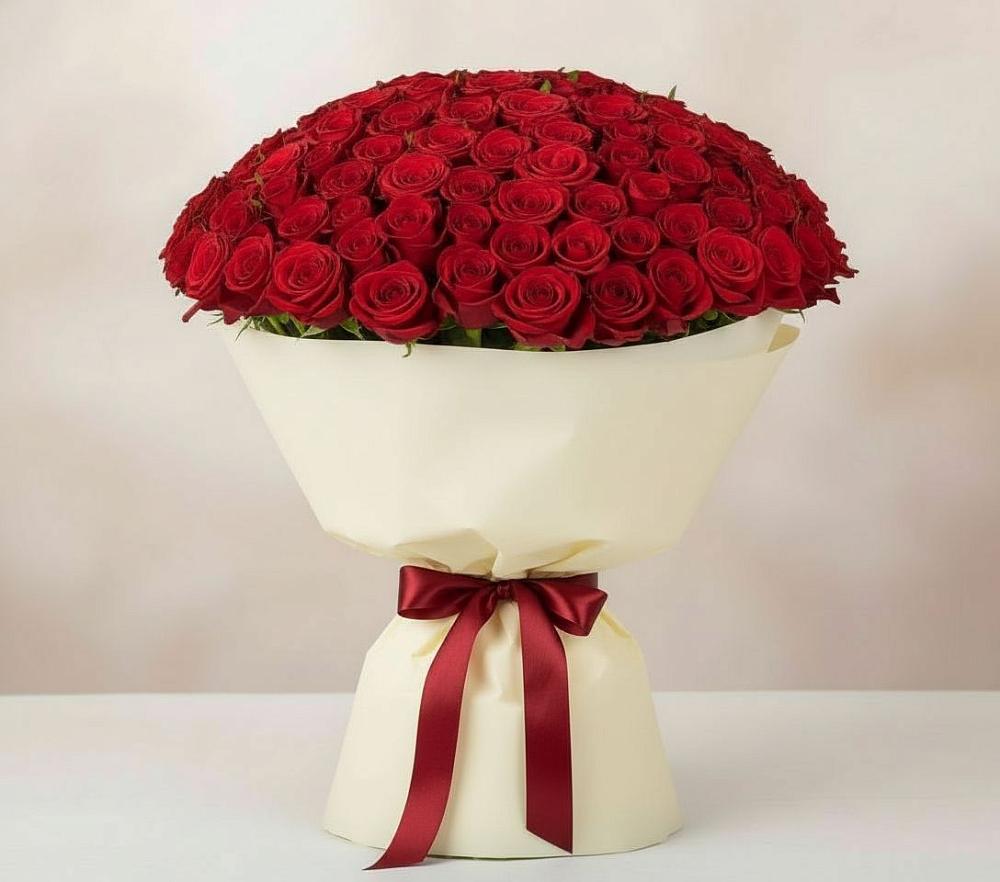 Букет 101 Красная роза Милано в Старом Крыму