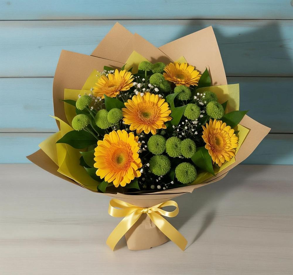 Букет цветов из: Герберы и Хризантемы в Старом Крыму