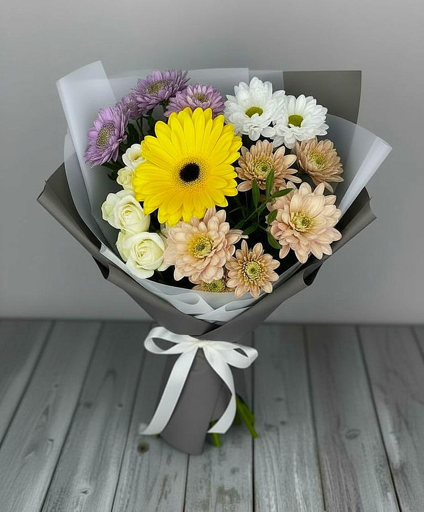 Букет цветов из: Розы, Герберы и Хризантемы в Старом Крыму