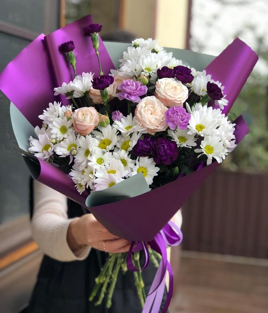 Букет цветов из: Хризантемы, Гвоздики и Розы в Старом Крыму