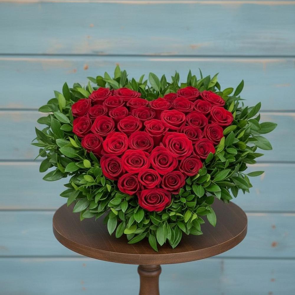 Цветочная композиция из Розы в виде сердца в Старом Крыму