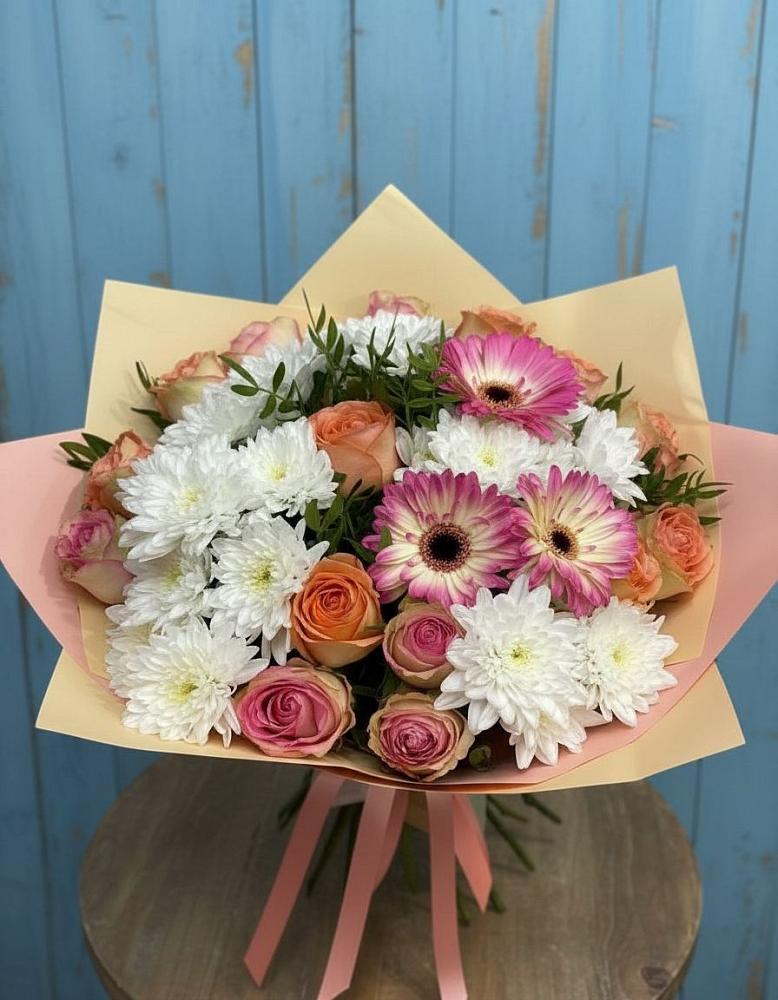 Букет цветов из: Розы, Герберы и Хризантемы в Старом Крыму
