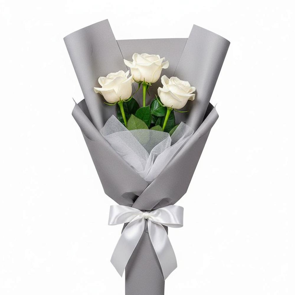 Букет 3 белые розы в Старом Крыму