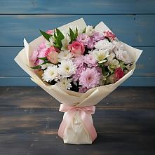 Букет цветов из:  Хризантемы, Альстромерии и Розы в Старом Крыму