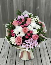 Букет цветов из:  Альстромерии, Гвоздики, Розы и Хризантемы в Старом Крыму