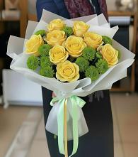 Букет цветов из:  Хризантемы и Розы в Старом Крыму