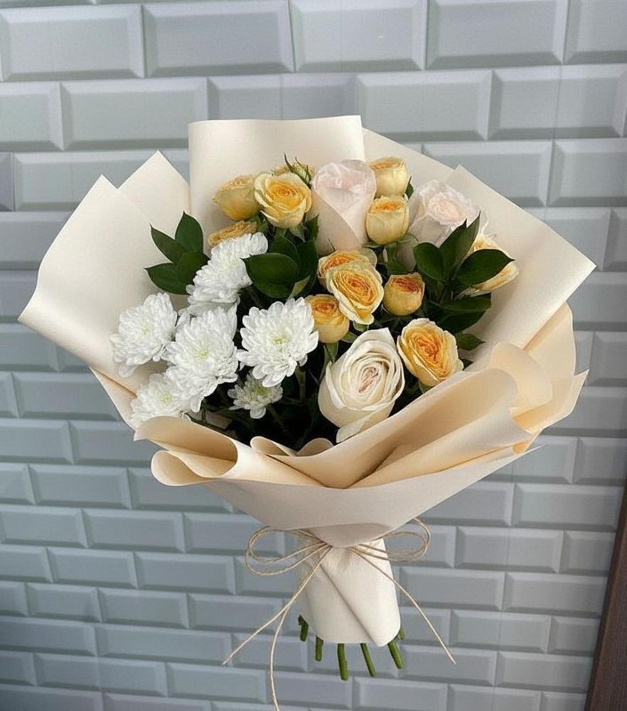 Букет цветов из: Розы и Хризантемы в Старом Крыму