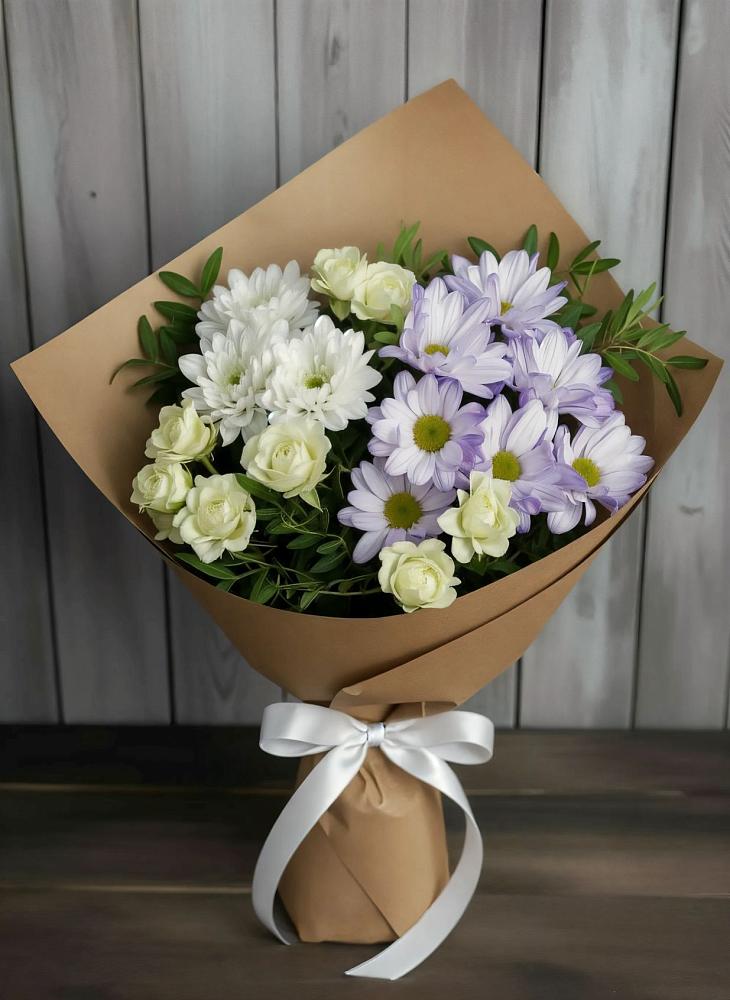 Букет цветов из: Хризантемы и Розы в Старом Крыму